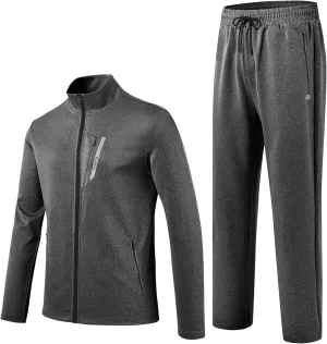 MoFiz Men's Tracksuits Sweatsuits for Men Athletic Set 2 Piece Track Suits Jogging Casual Warm Up Full Zip Running Sports