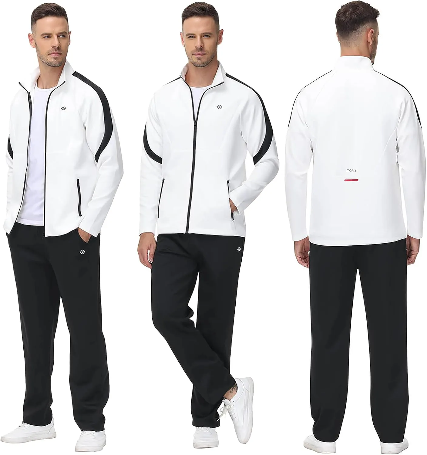 MoFiz Men's Tracksuits Sweatsuits for Men Athletic Set 2 Piece Track Suits Jogging Casual Warm Up Full Zip Running Sports