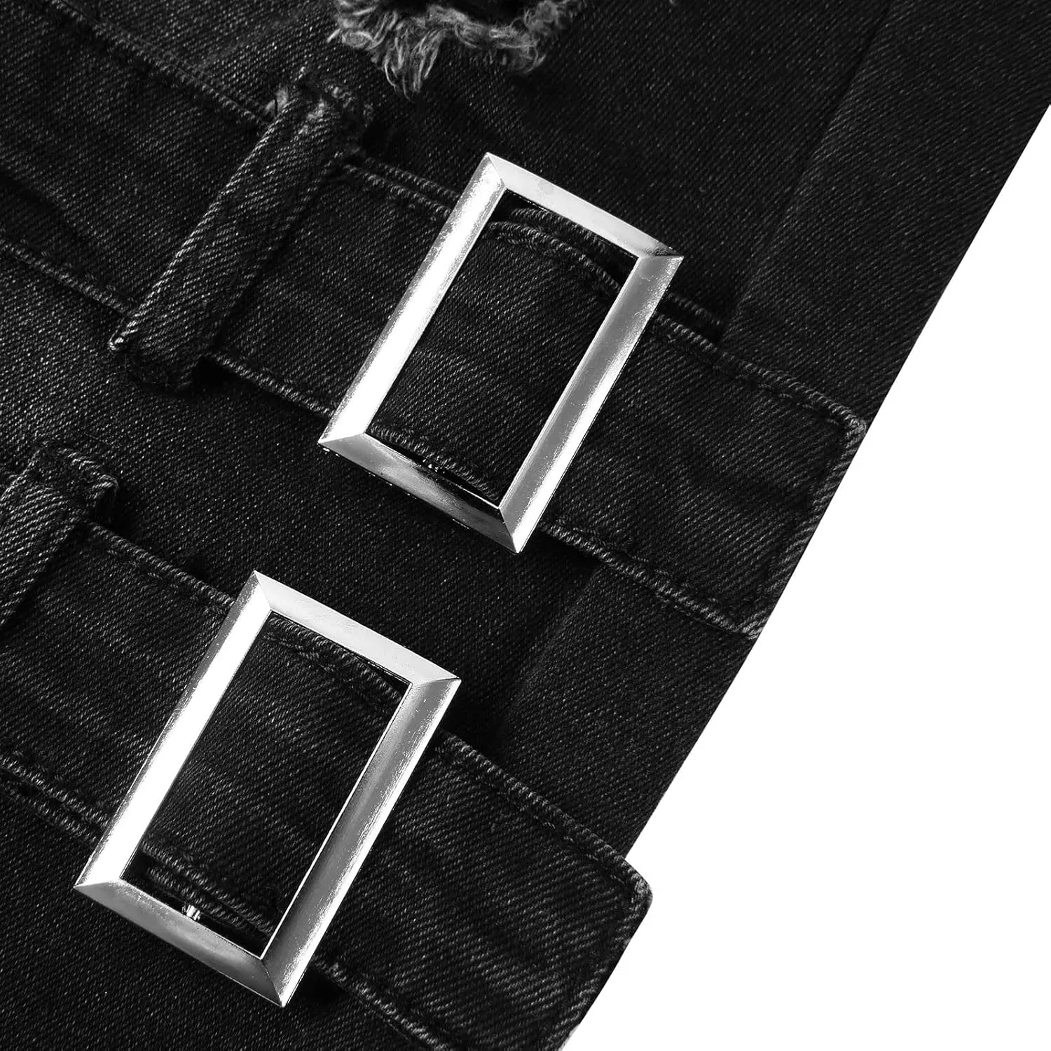 Muscularfit Men's Pants Casual Slim Fit Distressed Straight Legs Fashion Solid Jeans with Broken Hole Trendy Clothes 2023