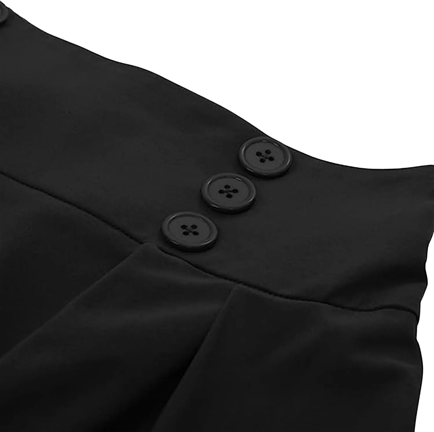 NATHGAM Womens Plaid Skirt Retro High Waist Pleated Skirt with Pockets Button Decoration Plus Size Skirt Victorian Midi Skirt