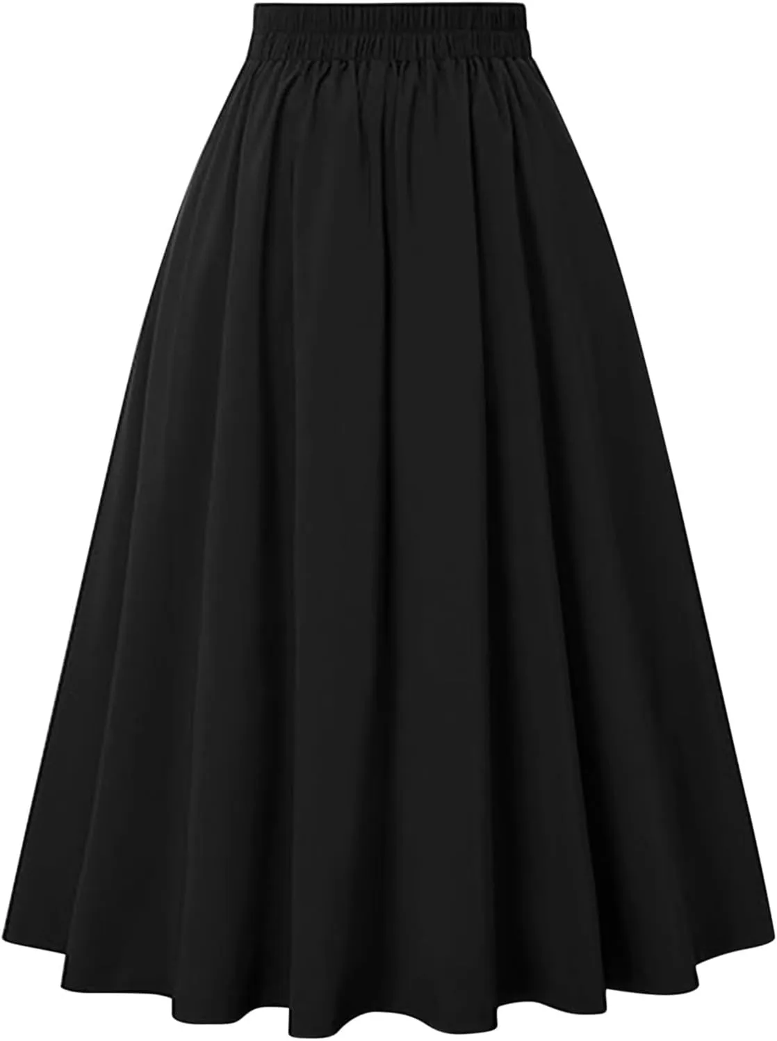 NATHGAM Womens Plaid Skirt Retro High Waist Pleated Skirt with Pockets Button Decoration Plus Size Skirt Victorian Midi Skirt