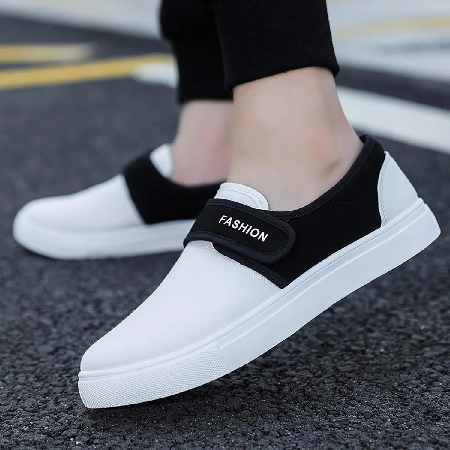 Non Slip Work Sport Shoes for Men Slip On Lightweight Breathable Fashion Sneaker Arch Support Plantar Fasciitis