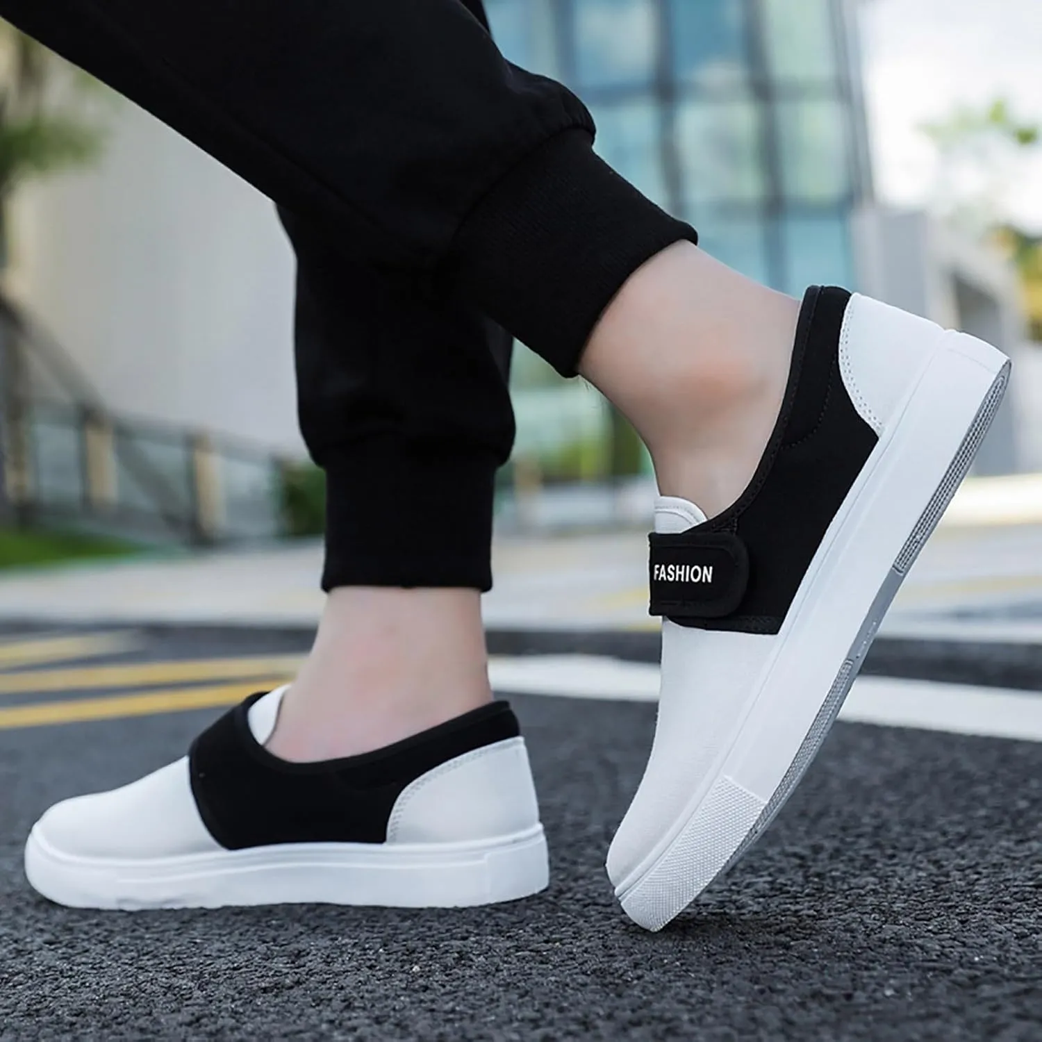 Non Slip Work Sport Shoes for Men Slip On Lightweight Breathable Fashion Sneaker Arch Support Plantar Fasciitis