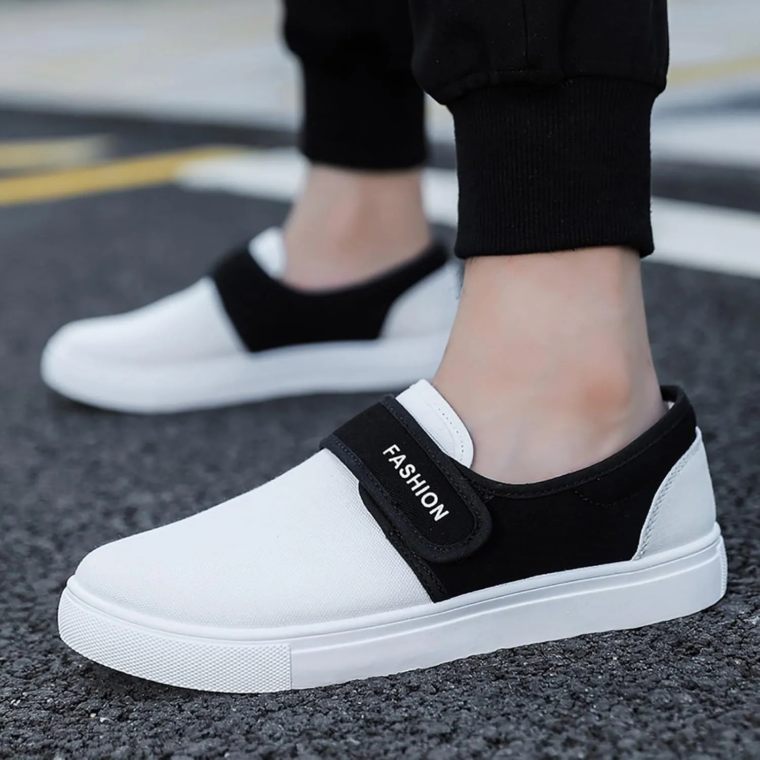 Non Slip Work Sport Shoes for Men Slip On Lightweight Breathable Fashion Sneaker Arch Support Plantar Fasciitis
