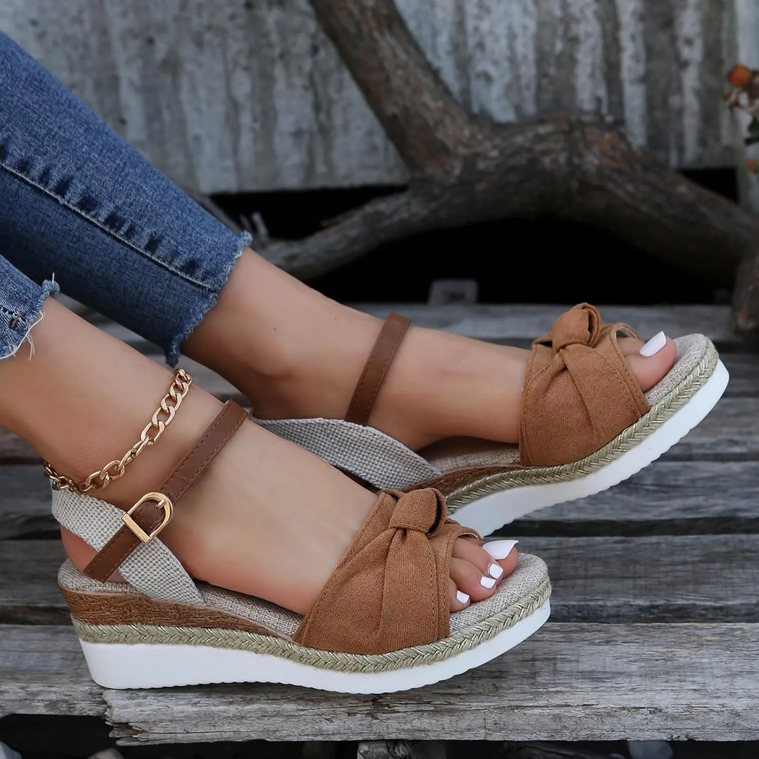 Orthopedic Platform Wedge Sandals for Women Summer Dressy 2025 Open Toe Strap Platform Ankle Sandals with Arch Support Wedge Summer Beach Sandals Dress Shoes Comfortable Outdoor Shoes