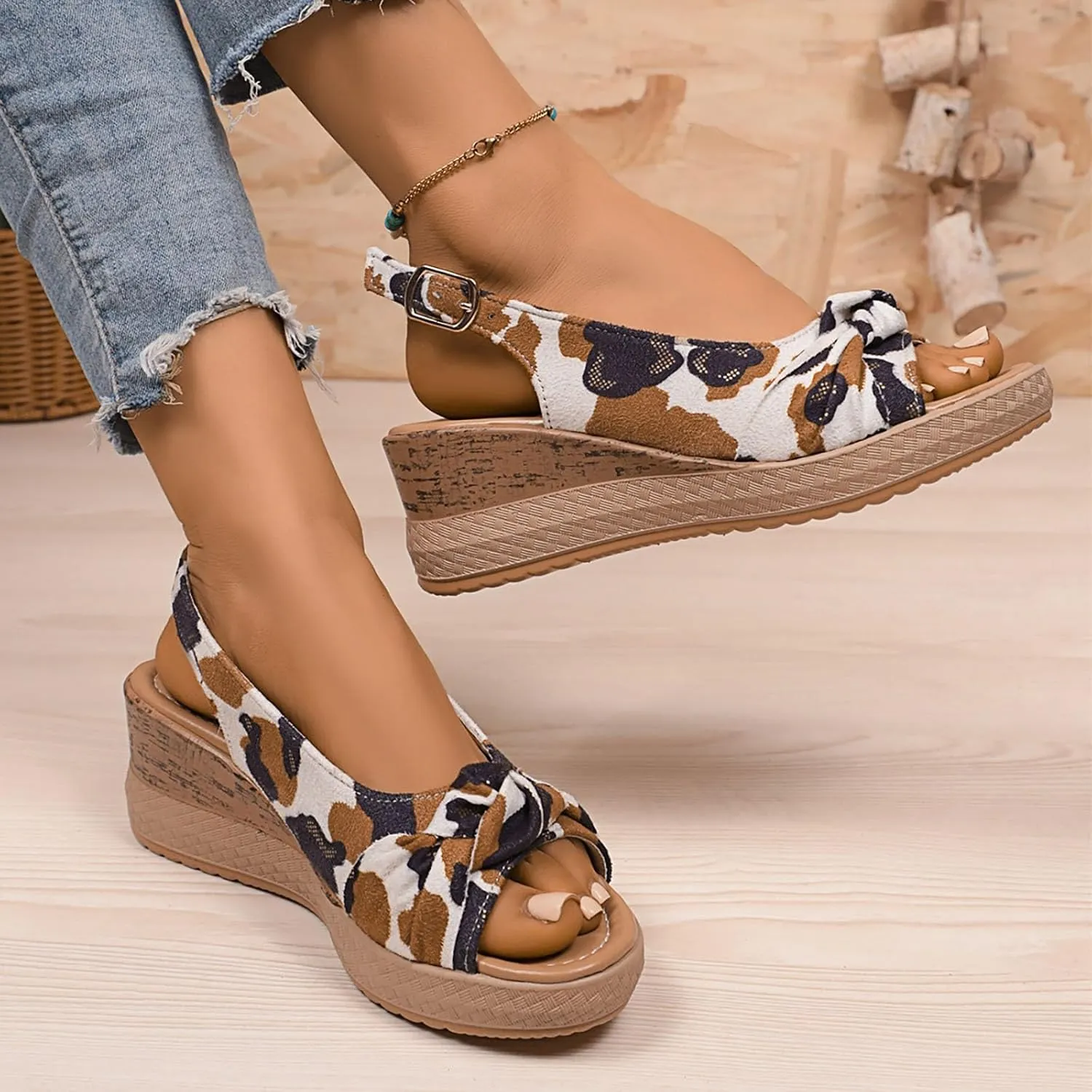 Orthopedic Sandals for Women Arch Support,2025 Summer Casual Breathable Open Toe Mesh Thick Sole Backless Sandals Comfortable Slip on Comfortable Platform Adjustable Slide Walking Shoes