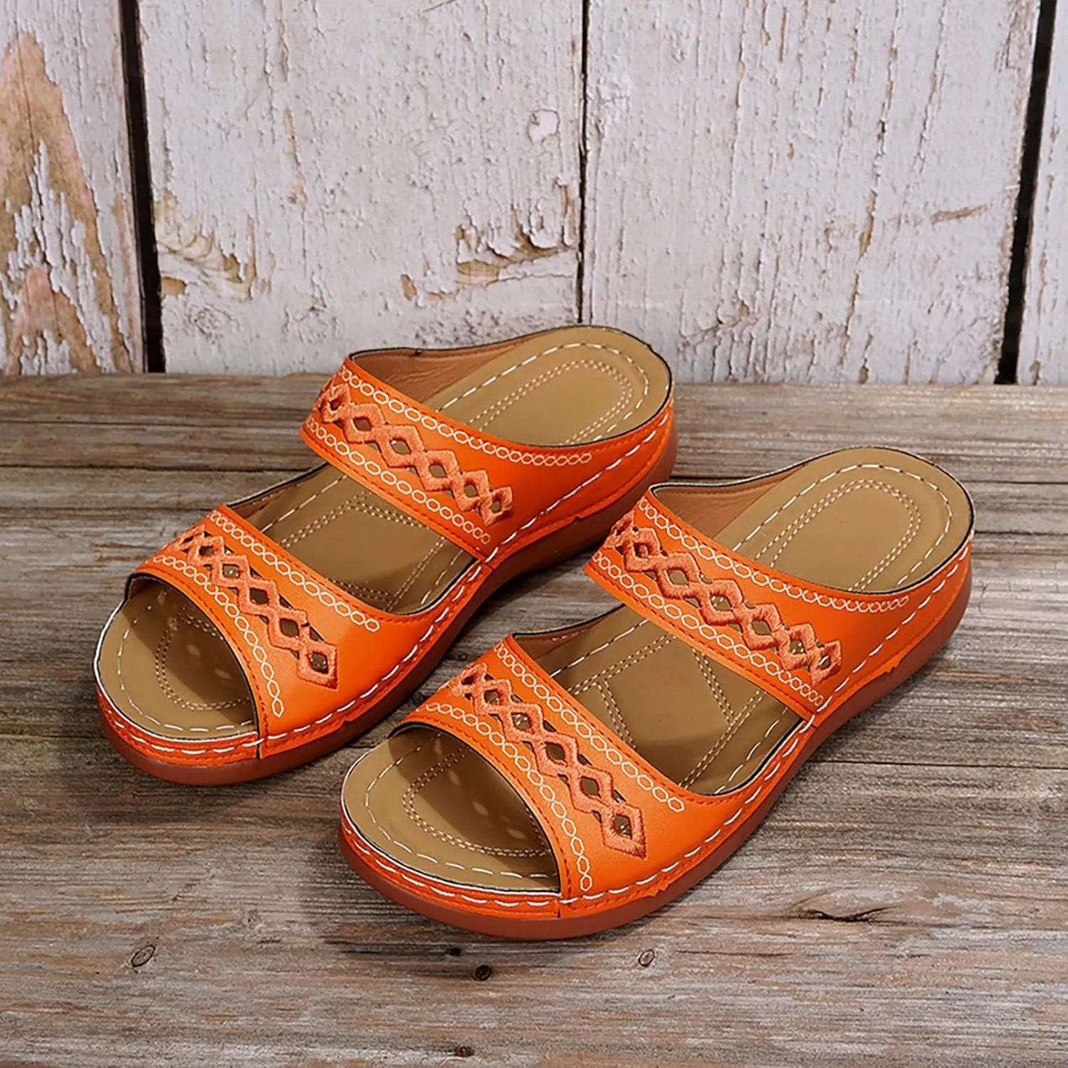 Orthopedic Wedge Sandals for Women 2025 Summer Casual Open Toe Backless Fish Mouth Thick Sole Sandals Breathable Non Slip Beach Walking Fashionable Comfortable Outdoor Shoes