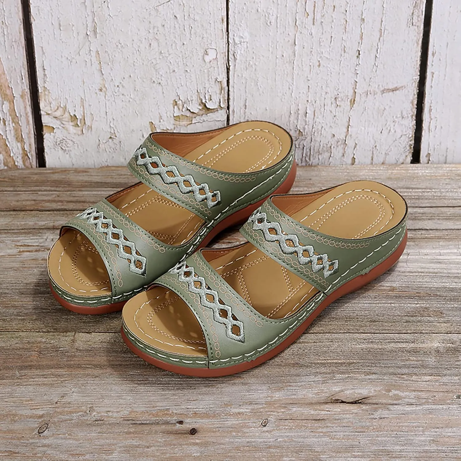 Orthopedic Wedge Sandals For Women Dressy Summer Comfortable Walking 2025 Casual Fashionable Backless Thick Sole Casual Sandals Wide Width Walking Dress Shoes for Party Beach Vacation