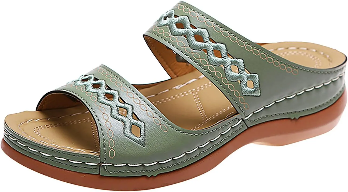 Orthopedic Wedge Sandals For Women Dressy Summer Comfortable Walking 2025 Casual Fashionable Backless Thick Sole Casual Sandals Wide Width Walking Dress Shoes for Party Beach Vacation