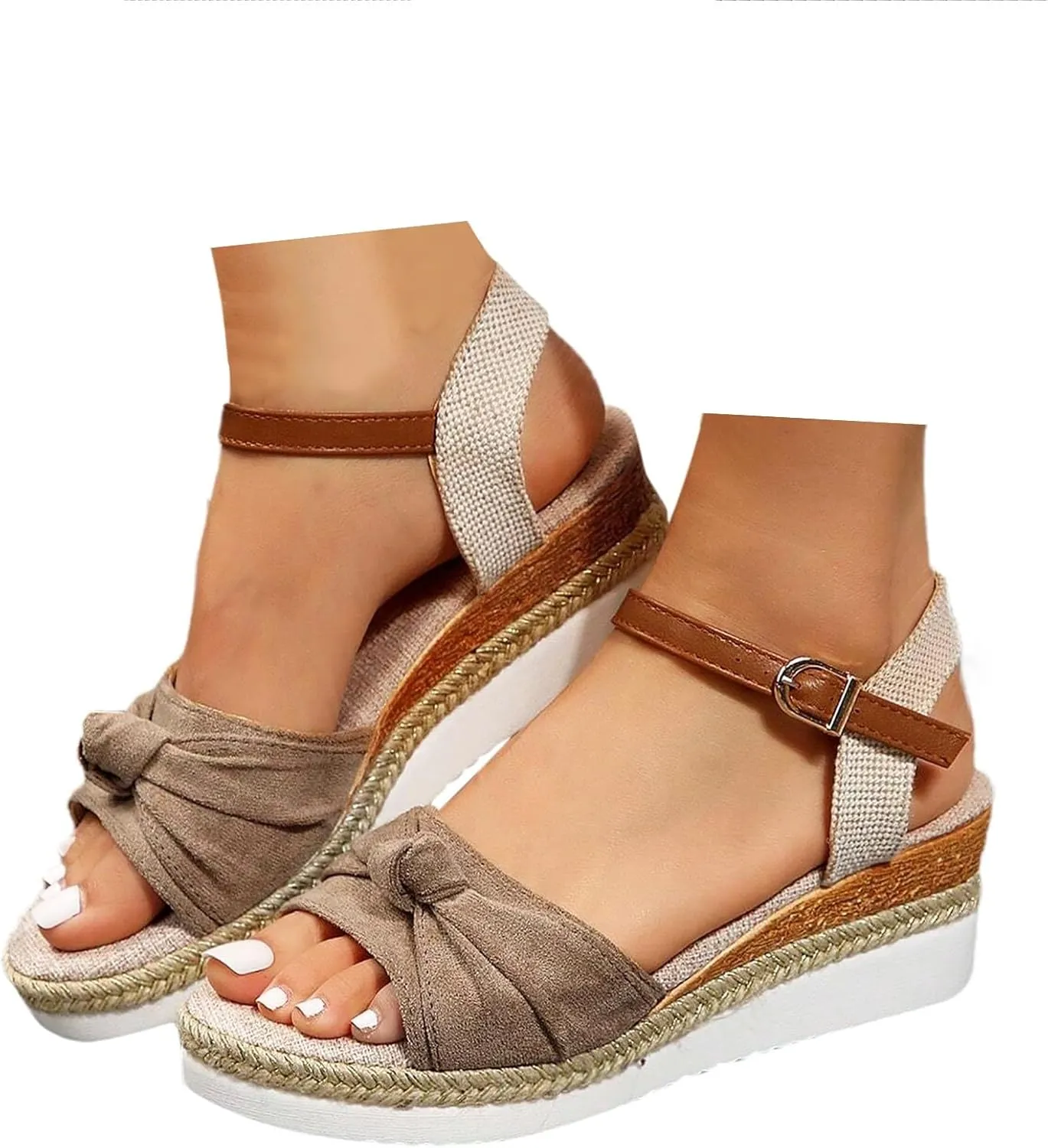 Orthopedic Wedge Sandals for Women Summer Dressy,Flat Open Toe Ankle Strap Espadrilles Sandals Women Walking Slippers with Arch Support Wedge Sandals Summer Beach Dress Comfortable Outdoor Shoes