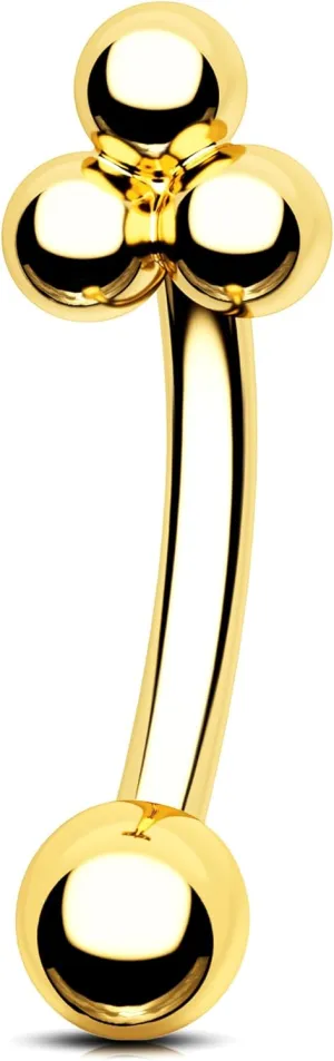 OUFER Rook Piercing Jewelry, 316L Surgical Steel Eyebrow Rings, 16G Curved Barbells, Gold Rook Jewelry, Eyebrow Piercing Jewelry, Daith Helix Rook Earrings for Women Men