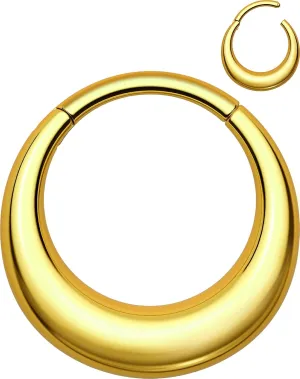 OUFER Titanium Septum Rings, 16G Septum Jewelry, Clicker Septum Nose Piercing Jewelry Hoops, Silver Gold Hinged Segment Daith Piercing Jewelry for Women Men-8mm/10mm