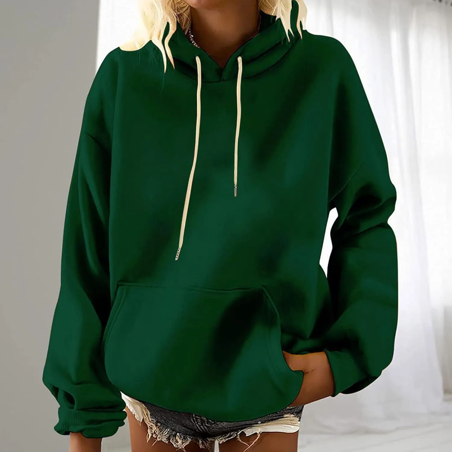Oversized Hoodies for Women 2024 Trendy Off Shoulder Long Sleeve Oversized Sweatshirt Unisex Sporty Workout Hoodie