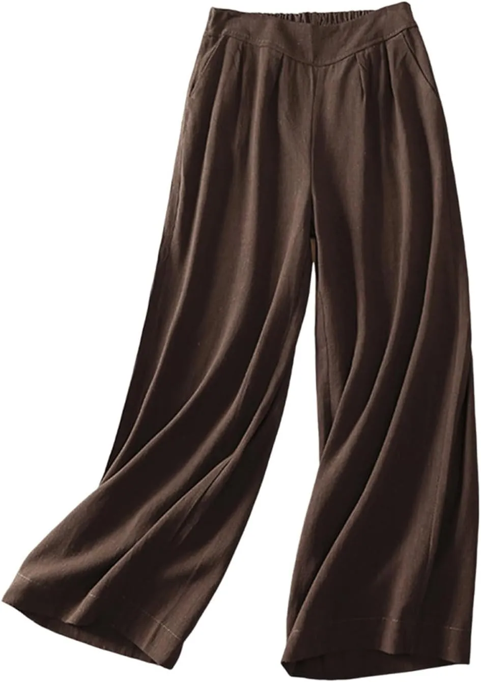 Palazzo Pants for Women Elastic High Waisted Pants Summer Linen Wide Leg Lounge Trousers Sporty Joggers
