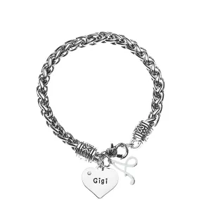 Personalized Gigi Bracelet with Letter Charm, Custom Gigi Jewelry, Mothers Day Jewelry, Gift for Her