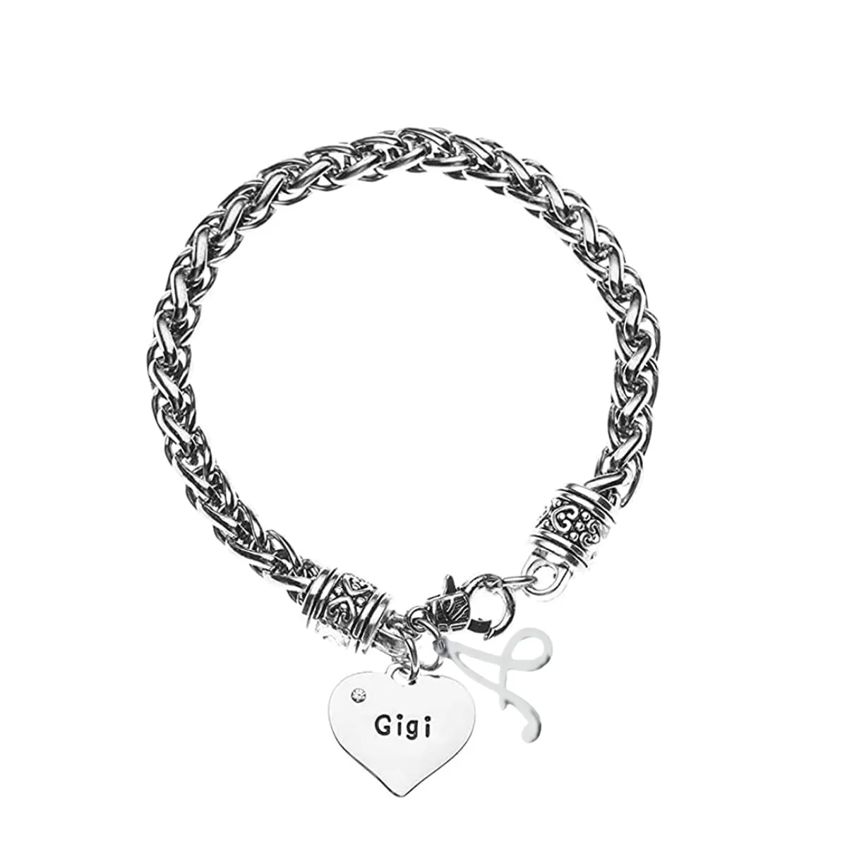 Personalized Gigi Bracelet with Letter Charm, Custom Gigi Jewelry, Mothers Day Jewelry, Gift for Her