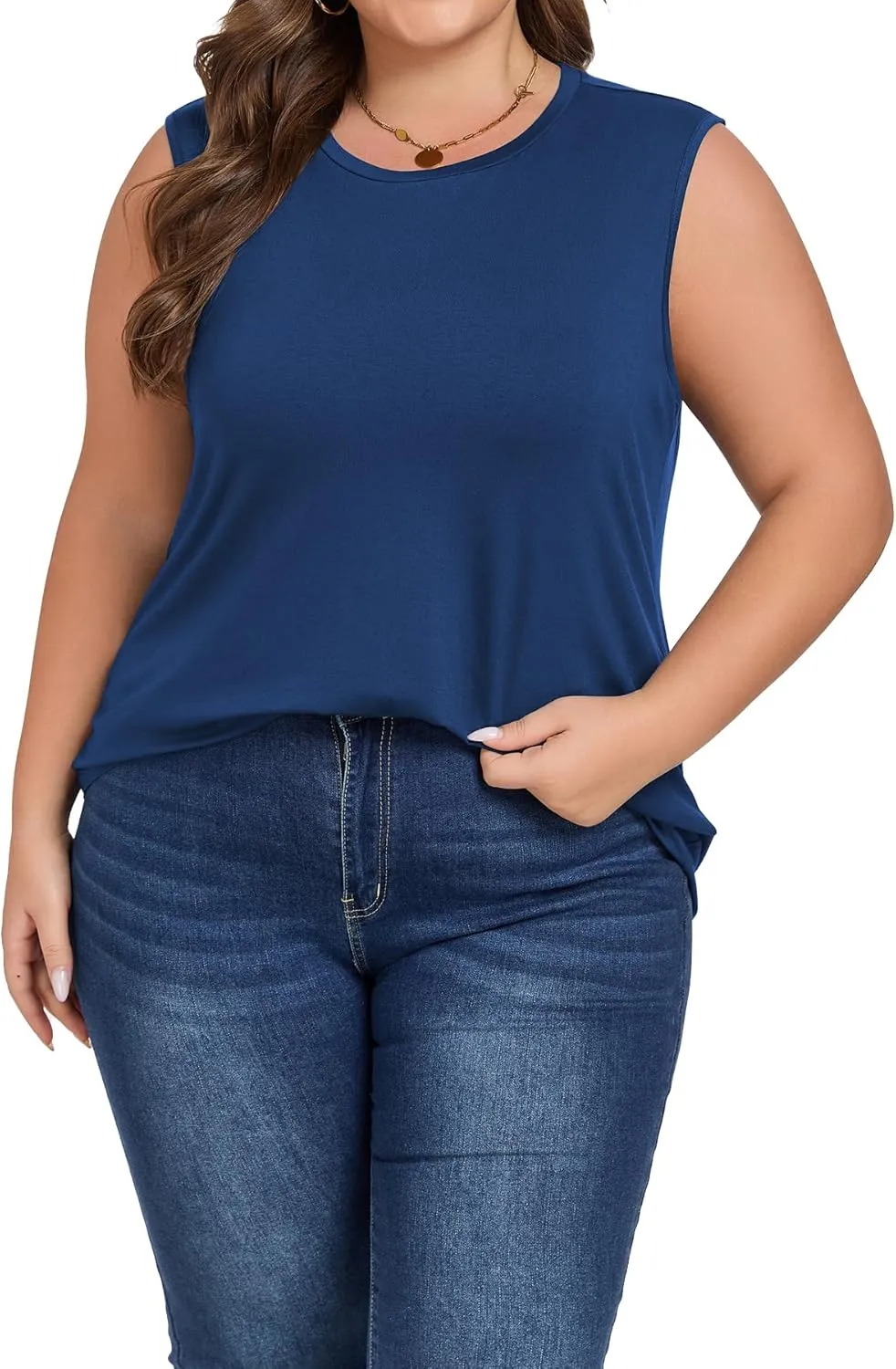 Plus Size Tops for Women Sleeveless Summer Tank Top Loose Fit Casual Tunics Shirts 1XL - 5XL