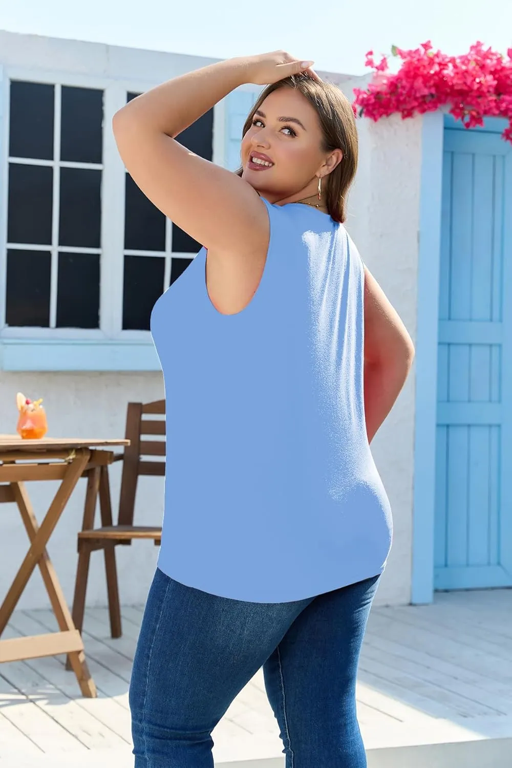 Plus Size Tops for Women Sleeveless Summer Tank Top Loose Fit Casual Tunics Shirts 1XL - 5XL