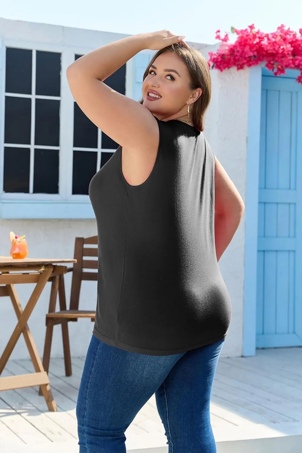 Plus Size Tops for Women Sleeveless Summer Tank Top Loose Fit Casual Tunics Shirts 1XL - 5XL