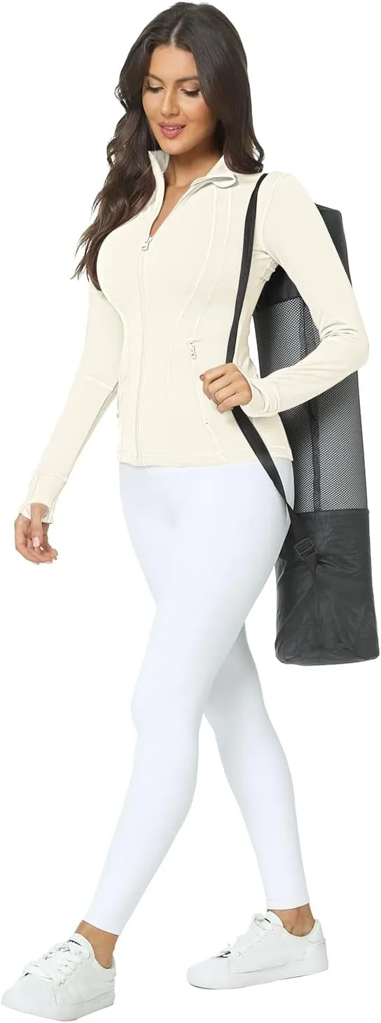 QUEENIEKE Women Athletic Jackets Cottony-Soft Full Zip Slim Fit Workout Running Jacket with Pockets 210503