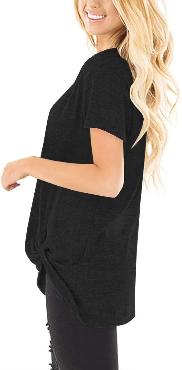 SAMPEEL Women's Casual Shirts Twist Knot Tunics Tops