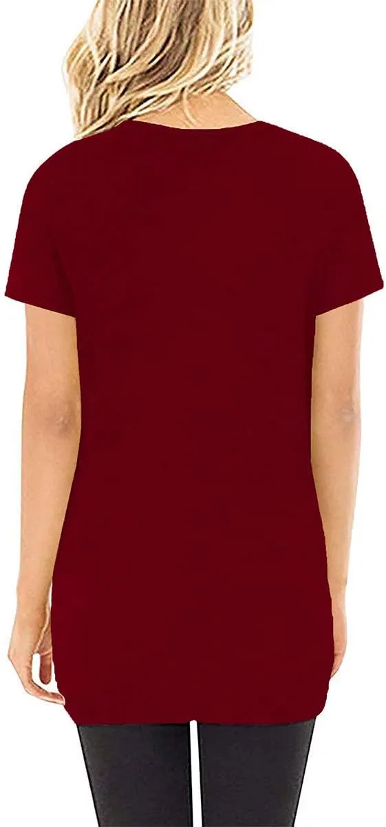 SAMPEEL Women's Casual Shirts Twist Knot Tunics Tops
