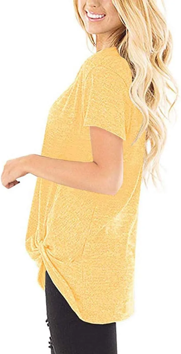 SAMPEEL Women's Casual Shirts Twist Knot Tunics Tops