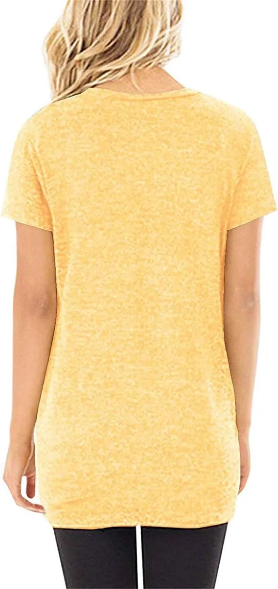 SAMPEEL Women's Casual Shirts Twist Knot Tunics Tops