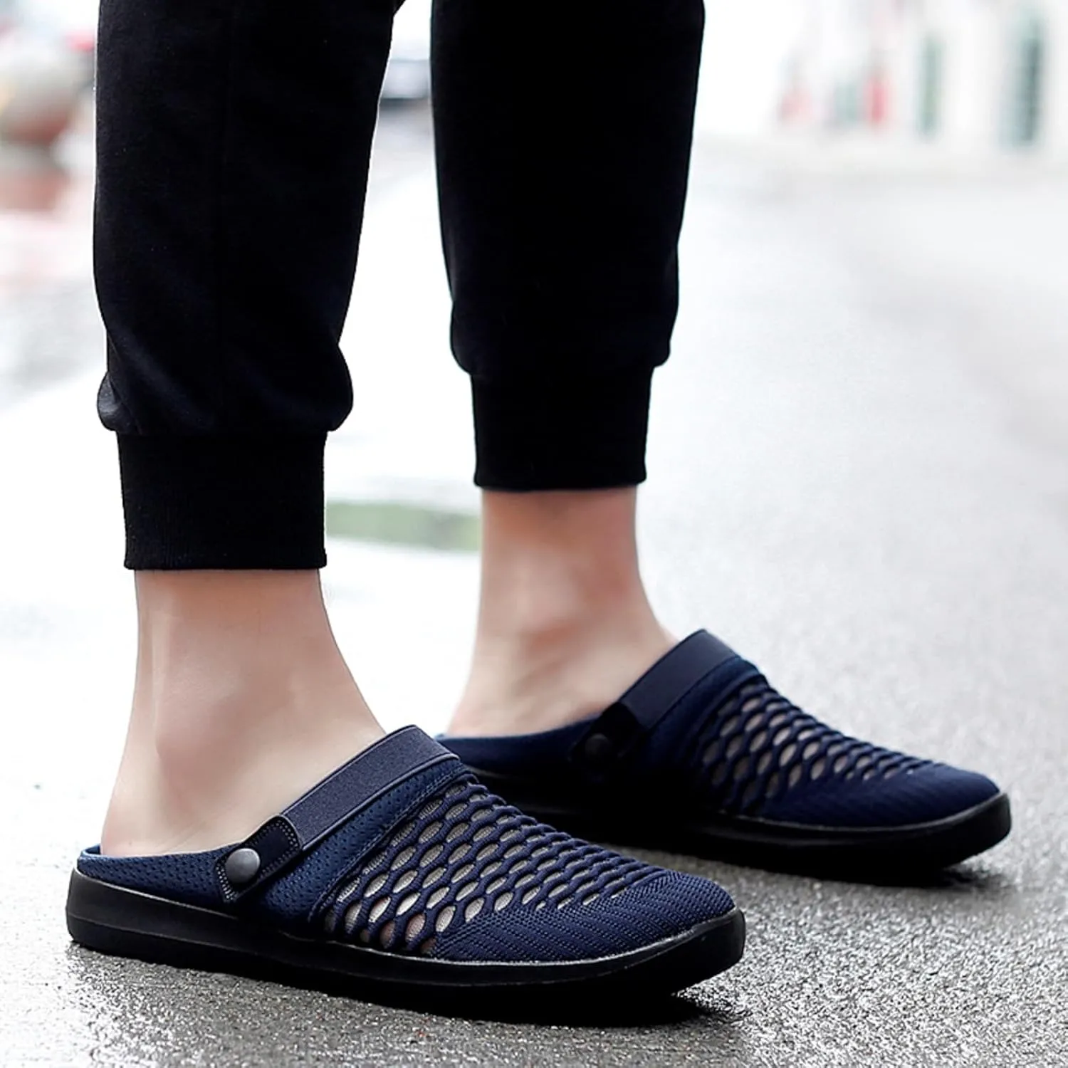 Sandals for Women Summer Loafers Comfortable Dressy Closed Toe Clogs and Mules Mesh Mules Shoes Casual Beach Walking Shoes Backless Breathable Sneakers
