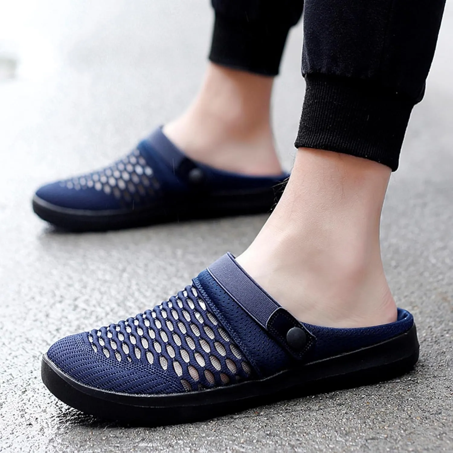 Sandals for Women Summer Loafers Comfortable Dressy Closed Toe Clogs and Mules Mesh Mules Shoes Casual Beach Walking Shoes Backless Breathable Sneakers