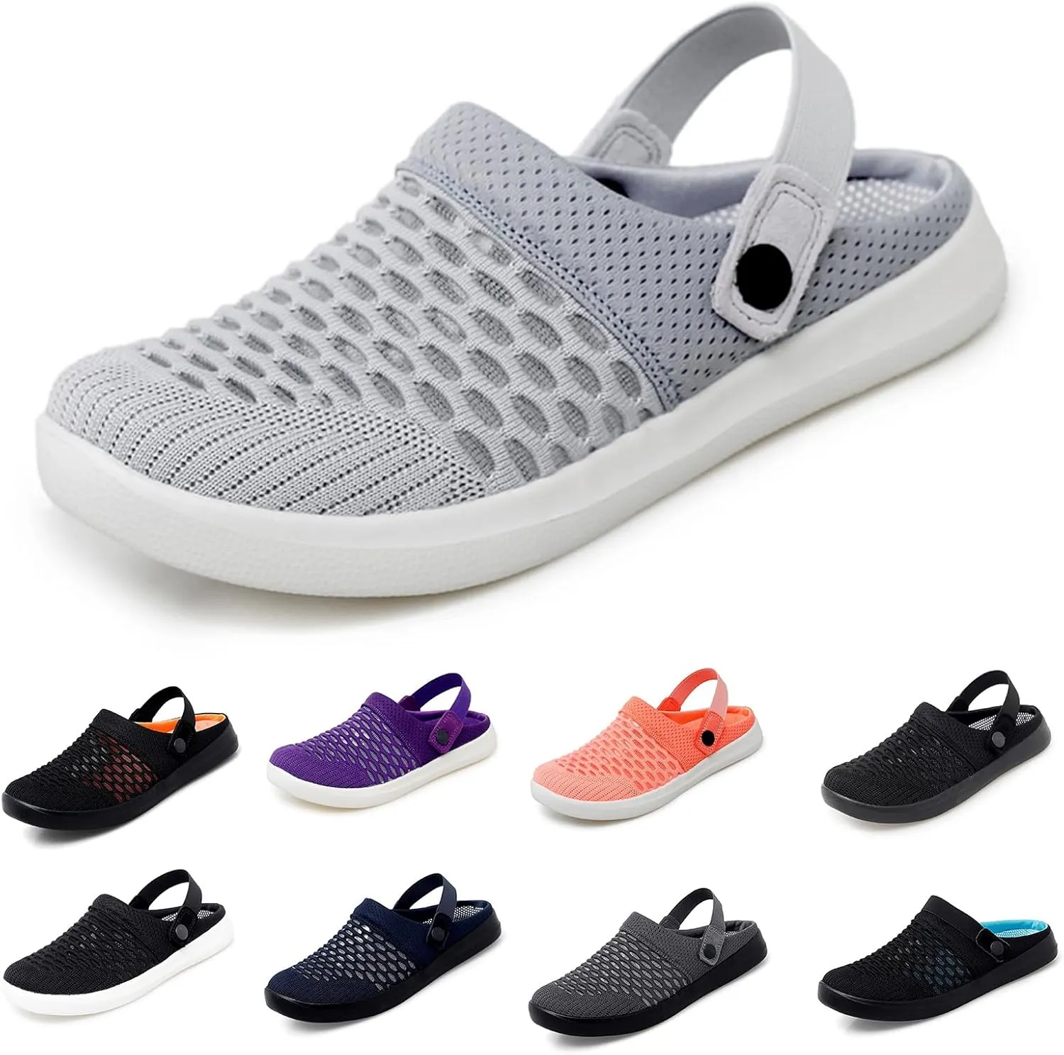 Sandals for Women Summer Loafers Comfortable Dressy Closed Toe Clogs and Mules Mesh Mules Shoes Casual Beach Walking Shoes Backless Breathable Sneakers