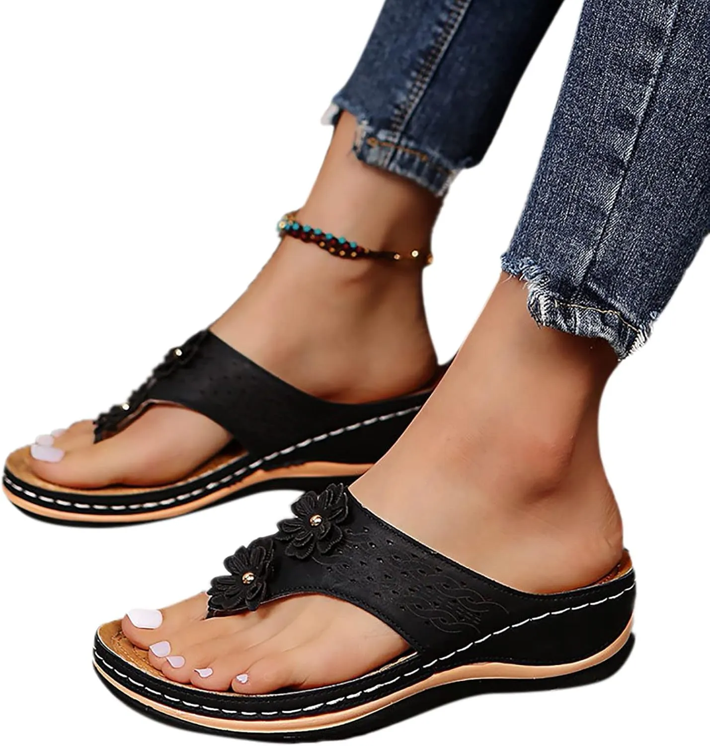 SBGMoSJ Running Recovery Sandals Women's Orthopedic Platform Sneakers Women's Sandals Wide Width Platform Wedge Sandals Plantar Fasciitis Shoes for Women Womens Block Heel Sandals
