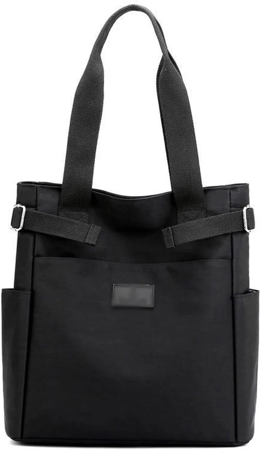 Shoulder bag Women's Canvas Bag Women's Shoulder Bag Cloth Bag Women's Large Capacity Casual Bag (Black)