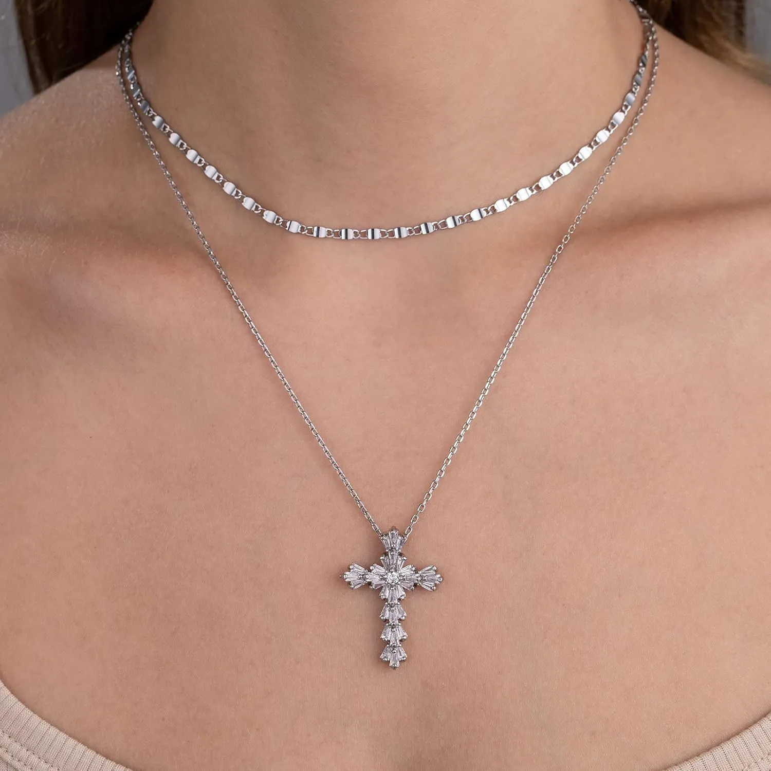 Silver/Gold Cross Necklace for Women, Silver Cross Necklace Women, Big Cross Necklace Women, Cross Necklace,Silver/Gold Necklace Cross Women, Cross Necklace for Women