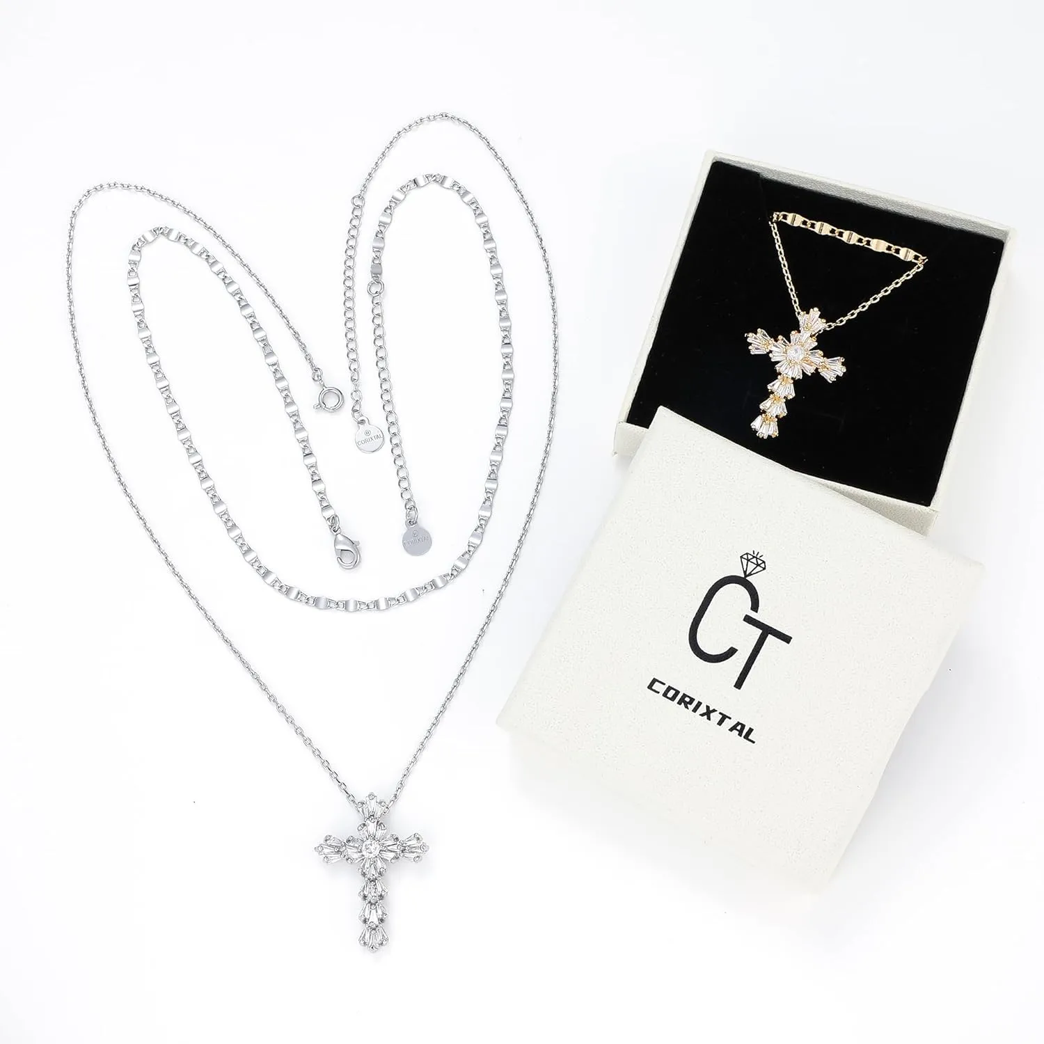 Silver/Gold Cross Necklace for Women, Silver Cross Necklace Women, Big Cross Necklace Women, Cross Necklace,Silver/Gold Necklace Cross Women, Cross Necklace for Women