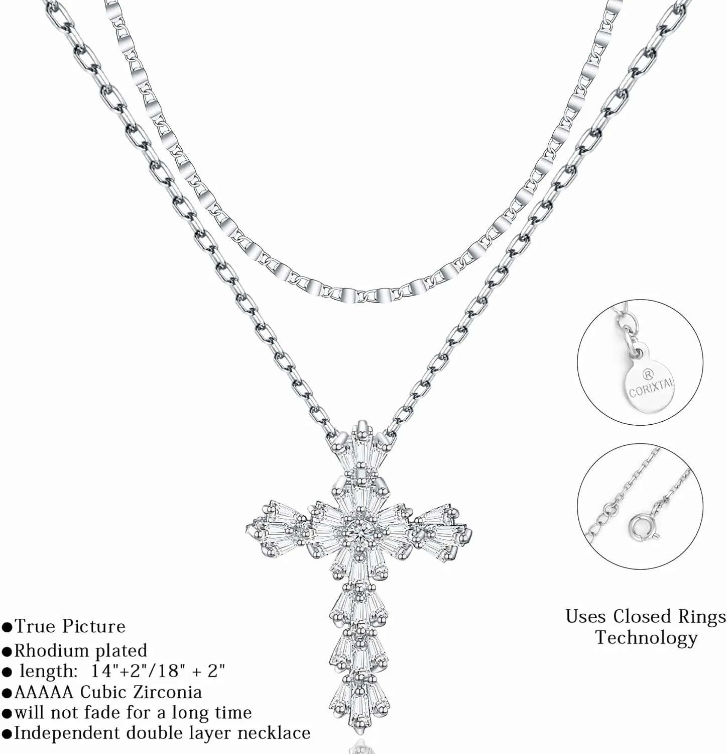 Silver/Gold Cross Necklace for Women, Silver Cross Necklace Women, Big Cross Necklace Women, Cross Necklace,Silver/Gold Necklace Cross Women, Cross Necklace for Women
