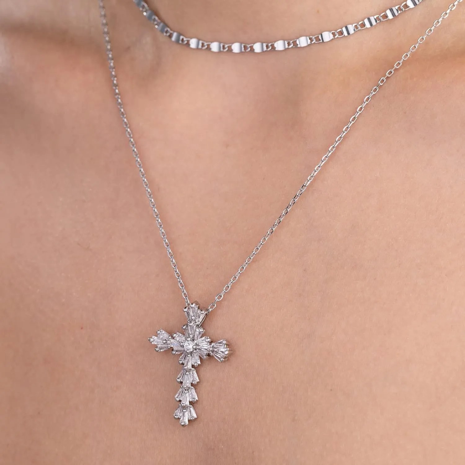 Silver/Gold Cross Necklace for Women, Silver Cross Necklace Women, Big Cross Necklace Women, Cross Necklace,Silver/Gold Necklace Cross Women, Cross Necklace for Women