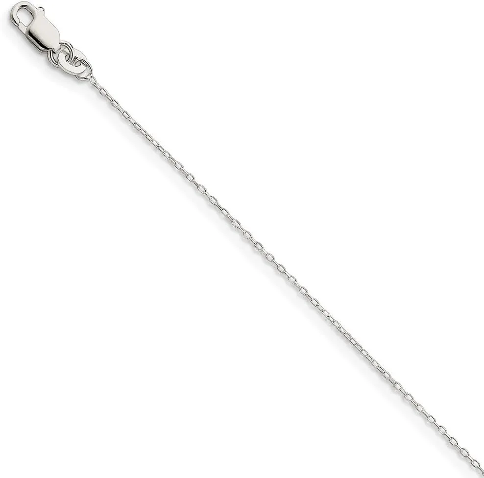 Solid 925 Sterling Silver 1mm Cable Chain Necklace - with Secure Lobster Lock Clasp