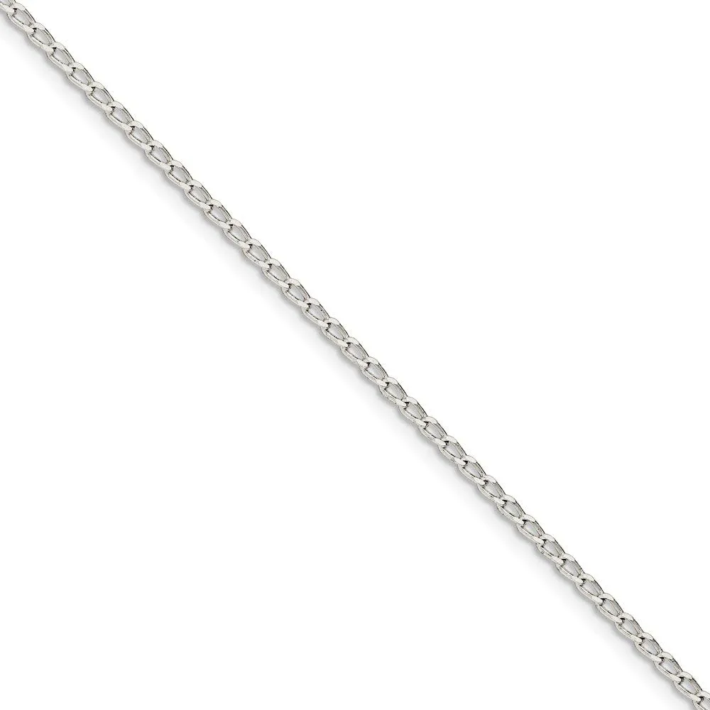 Solid 925 Sterling Silver 2mm Open Link Chain Necklace