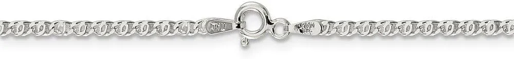 Solid 925 Sterling Silver 2mm Unique Anchor Pendant Chain Necklace