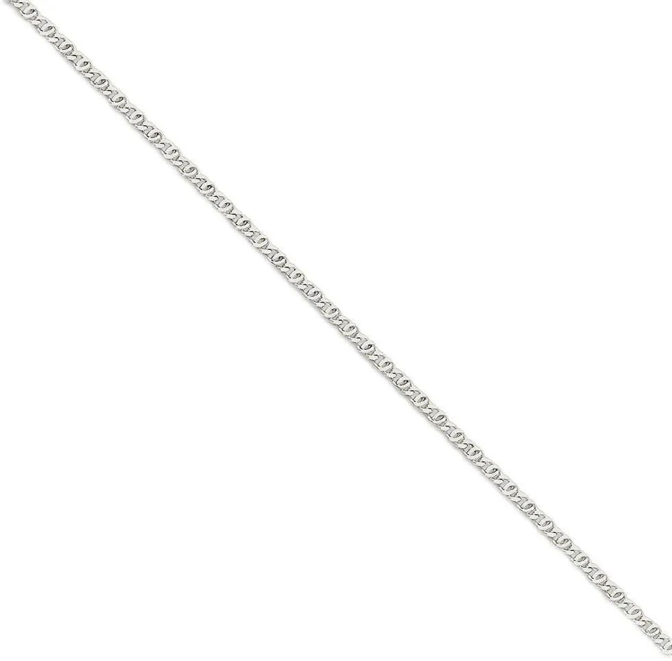 Solid 925 Sterling Silver 2mm Unique Anchor Pendant Chain Necklace