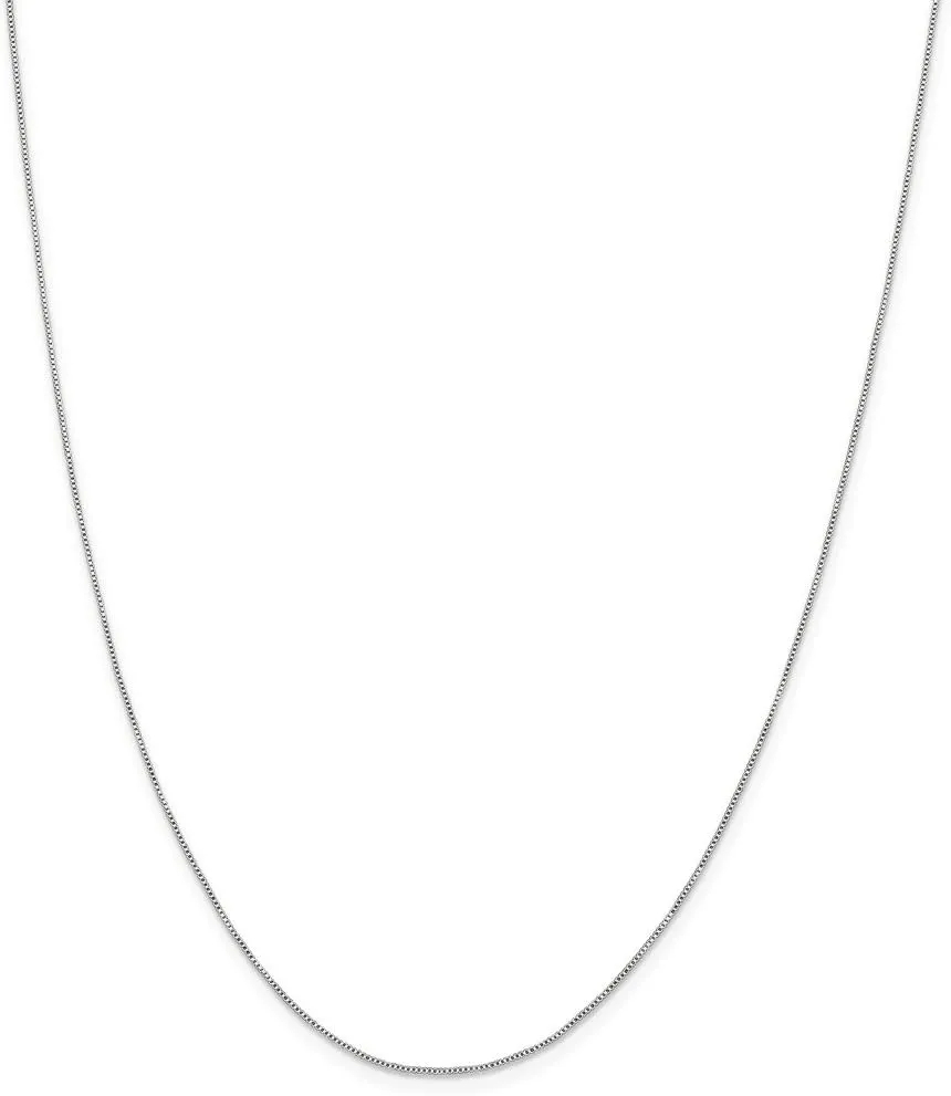 Solid 925 Sterling Silver .6mm Box Chain Necklace