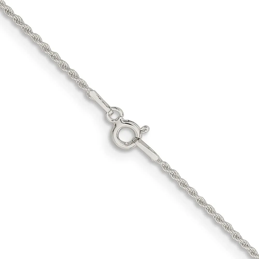 Sonia Jewels 925 Sterling Silver 1.3mm Real Rope Chain Necklace