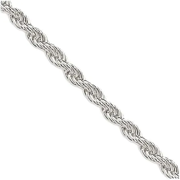 Sonia Jewels 925 Sterling Silver 1.3mm Real Rope Chain Necklace