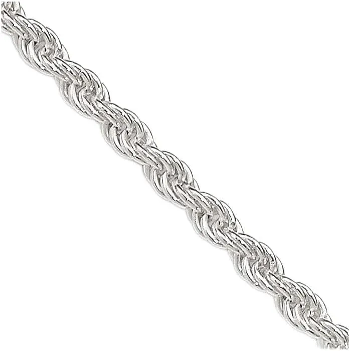 Sonia Jewels 925 Sterling Silver 1.8mm Real Rope Chain Necklace