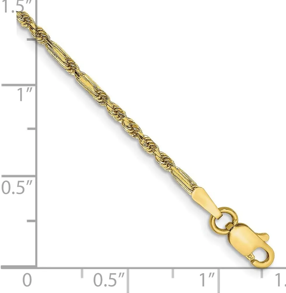Sonia Jewels Real 14k Yellow Gold 1.8mm Milano Rope Chain Necklace - with Secure Lobster Lock Clasp