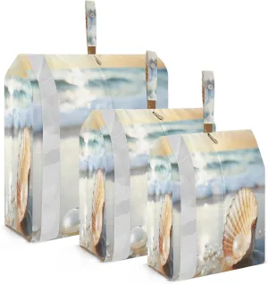 SPRIPORT Seashell Filled with Pearl 3 Set Compression Packing Cubes for Travel Lightweight Luggage Organizer Bags for Carry on Suitcase Travel Cubes for Woman Man Clothes Vacation