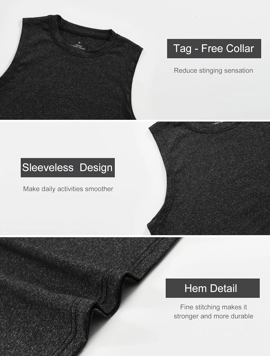 Star Vibe 5 Pack Boys Tank Tops Dry-Fit, Moisture Wicking Active Athletic Shirts Sleeveless Performance T-Shirts for Kids