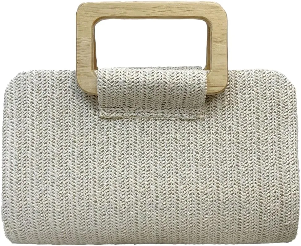 Straw Woven Evening Handbags For Women Boho Clutch Purses For Party,Prom,Wedding Slouchy Ladies Summer Beach Bag