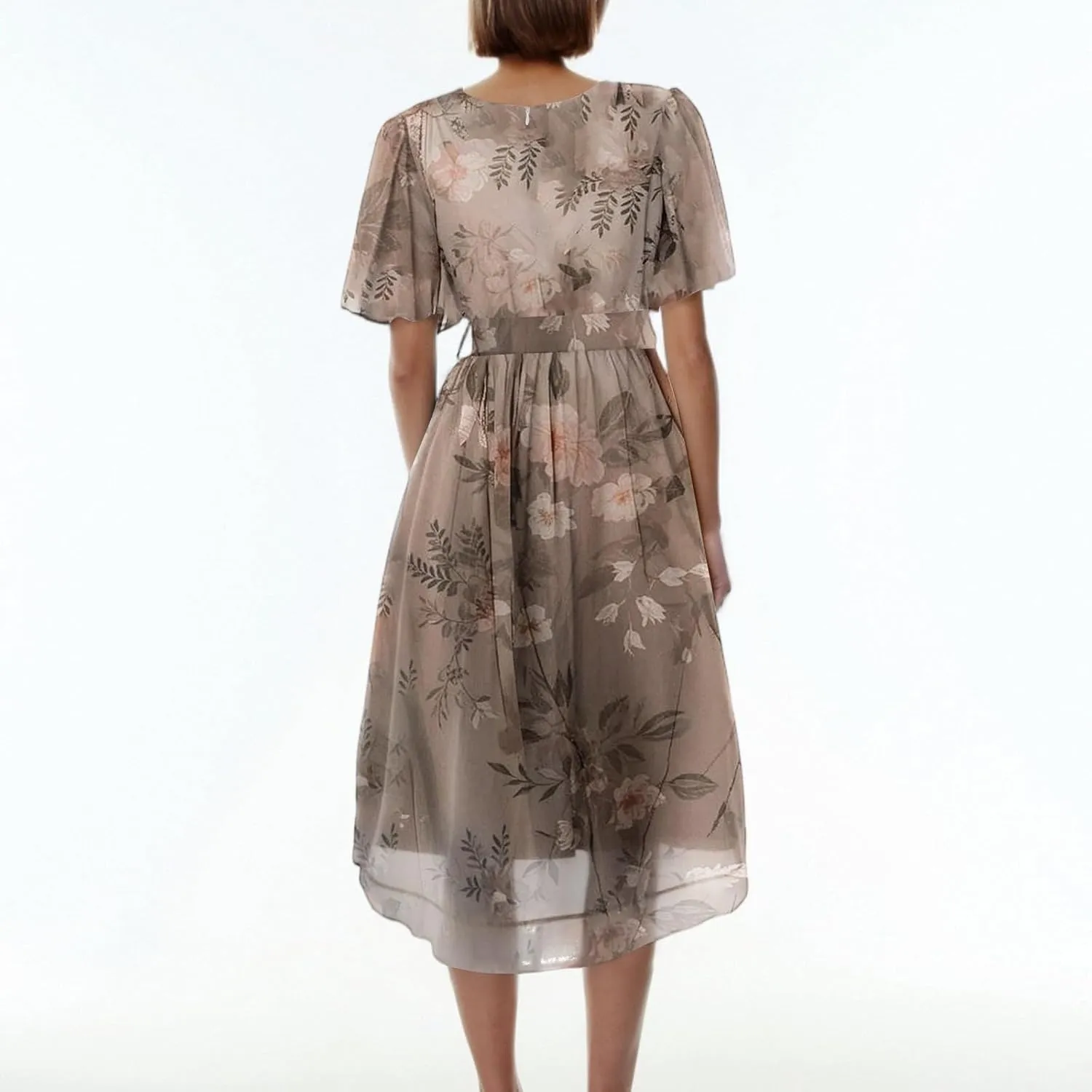 Summer Dresses for Women 2025 Casual Trendy Short Sleeve V-Neck Floral Printed Solid Vacation Cocktail Dress, S-2XL